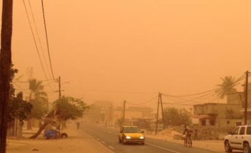 nuage de poussière au Sénégal