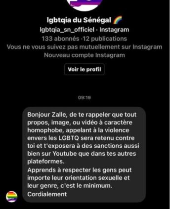 Voici le message de LGBT Sénégal au Youtubeur sénégalais Zalle : « Ce qu’on veut te rappeler »(Photo)